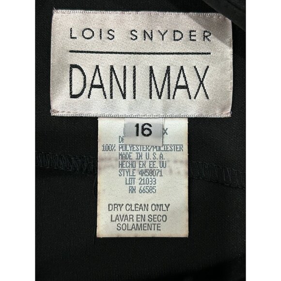 Lois Snyder Dani Max Black Sleeveless Dress Floral Embroidery Womens Size 16 - Picture 5 of 8